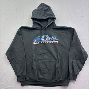 Gildan DryBlend Long Island 911 Veterans Hoodie Black XL Graphic Sweatshirt